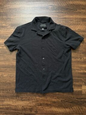 Christian Lacroix Black Short Sleeve Button Up Polo